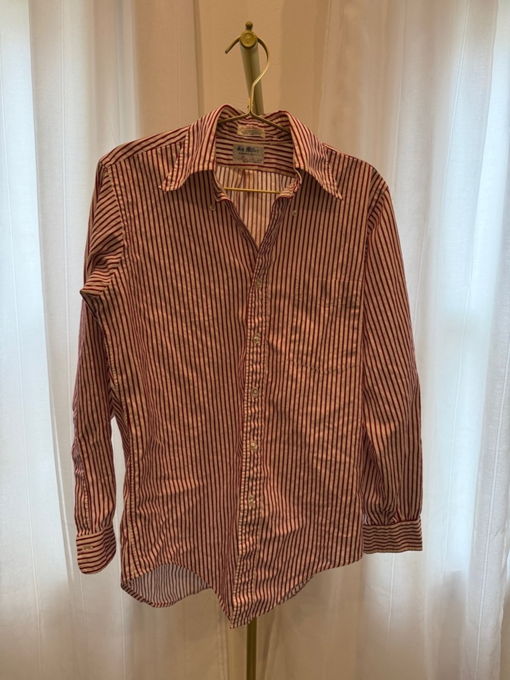 Striped Button-Down Shirt in Red and White - Classic Womens Style